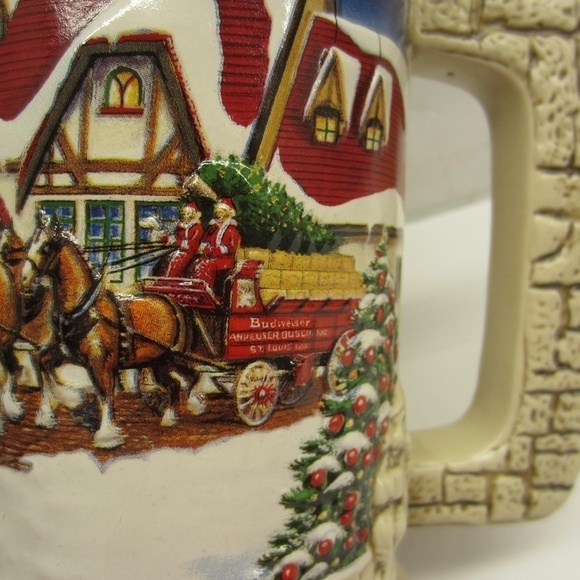 Vintage 1998 Budweiser Holiday Stein Grant’s Farm Holiday - Picture 6 of 16